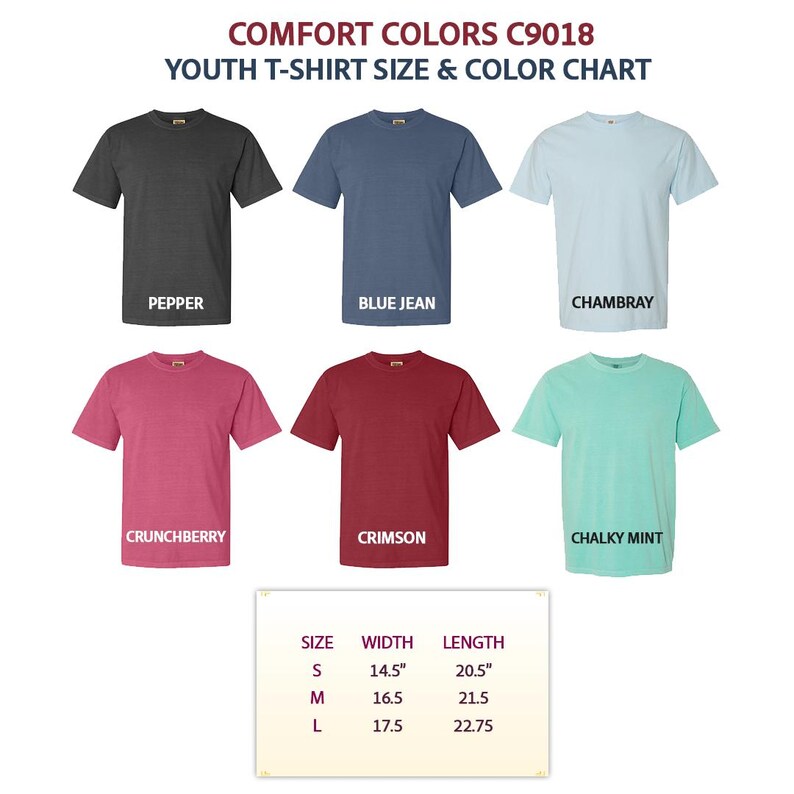 a t - shirt with different colors and sizes
