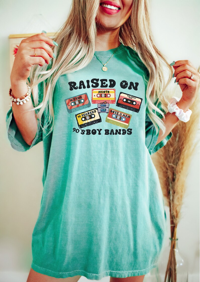 Comfort Colors® Raised On 90s Boy Bands Shirt, Millennial Shirt, 90s Throw Back Tee,Retro Cassette Tape Tee,90s Music Shirt,Vintage Band Tee image 5