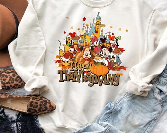 Disney Thanksgiving Sweatshirt, Mickey Fall Sweater,  Mickey and Friends Thanksgiving Sweater,Mickey And Minnie Thanksgiving,Disneyland Fall