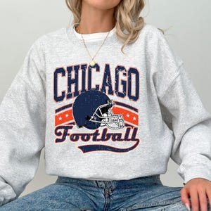 Retro Chicago Football Sweatshirt, Chicago Fan Gift Sweater, Chicago Football Game Day, Trendy Chicago Football Game Day Hoodie,Chicago Bear