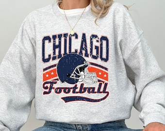 Retro Chicago Football Sweatshirt, Chicago Fan Gift Sweater, Chicago Football Game Day, Trendy Chicago Football Game Day Hoodie,Chicago Bear