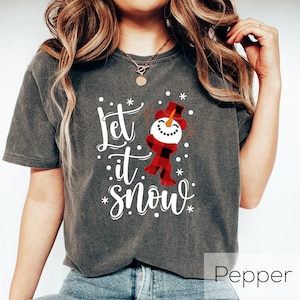 Let It Snow Snowman Crewneck Shirt Gift For Snowman Lover, Funny Snowman Shirt, Cozy Winter Sweater, Christmas Holiday Shirt,Xmas Party