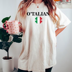 Comfort Colors® O'talian St Patrick's Day Shirt, Italy Flag Clover Shirt, Shamrock Shirt, St Patty Day Outfit, Italian Shamrock Shirt image 3