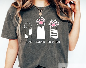 Rock Paper Scissors Cat Paws Crewneck Shirt Gift For Cat Lovers Funny Rock Paper Scissors Shirt Cute Cat Paws Tee Gift Cat Mom Hoodie