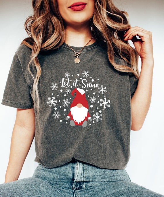Comfort Colors® Let It Snow Cute Christmas Shirt, Cute Santa Shirt, Funny Christmas Shirt, Christmas Vacation Shirt, Xmas Santa Tee