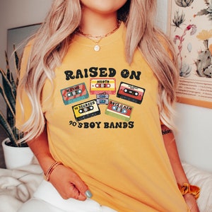 Comfort Colors® Raised On 90s Boy Bands Shirt, Millennial Shirt, 90s Throw Back Tee,Retro Cassette Tape Tee,90s Music Shirt,Vintage Band Tee image 2