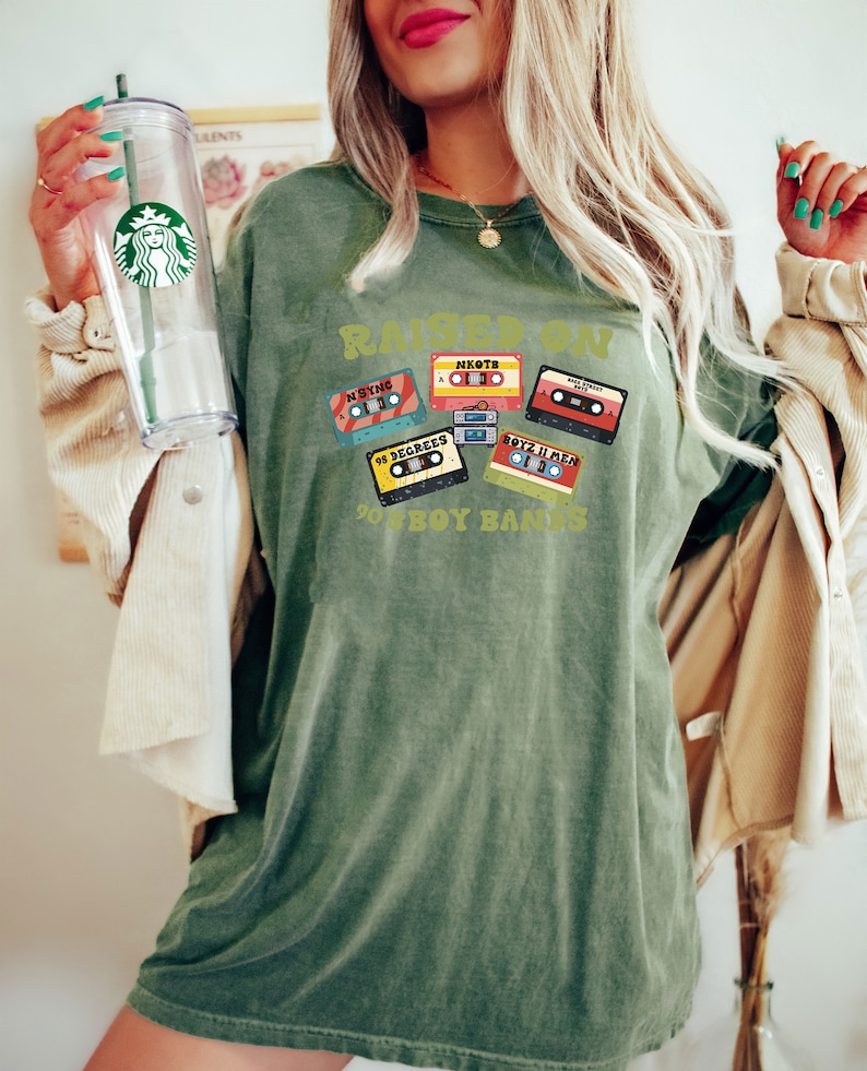 Comfort Colors® Raised On 90s Boy Bands Shirt, Millennial Shirt, 90s Throw Back Tee,Retro Cassette Tape Tee,90s Music Shirt,Vintage Band Tee image 6