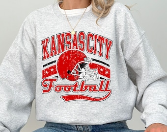 Kansas City Football Sweatshirts, Trendy Kansas City Fan Gift Sweater, Kansas City Football Crewneck,  Kansas City Hoodie, Game Day Sweater