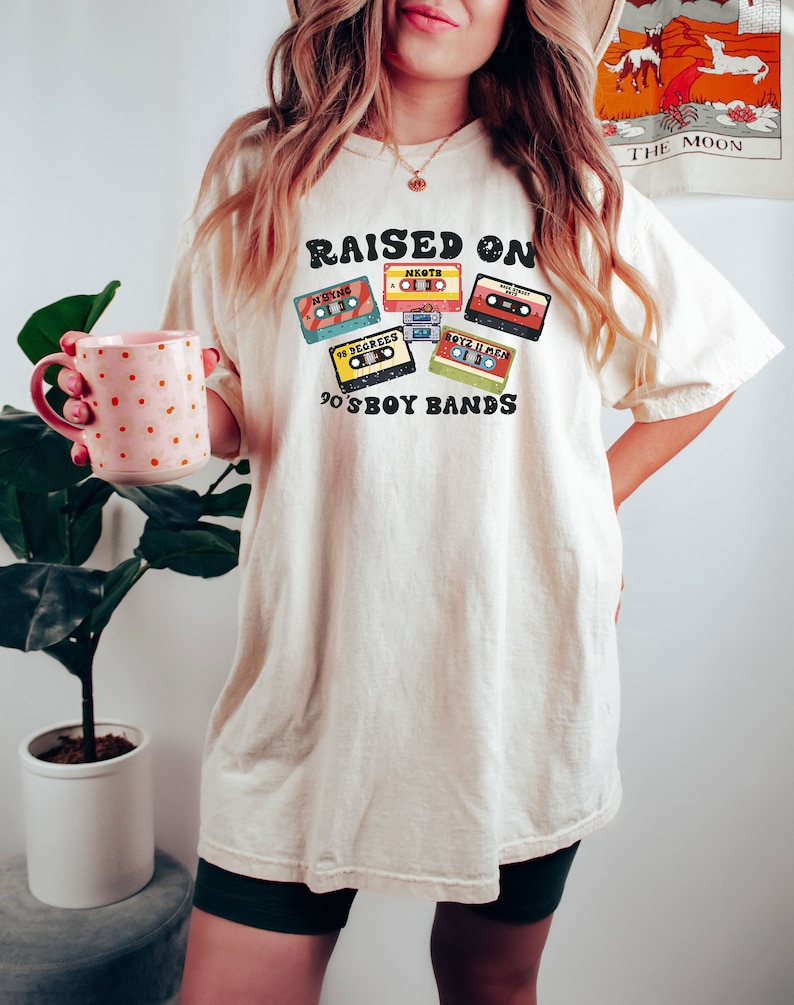 Comfort Colors® Raised On 90s Boy Bands Shirt, Millennial Shirt, 90s Throw Back Tee,Retro Cassette Tape Tee,90s Music Shirt,Vintage Band Tee image 4