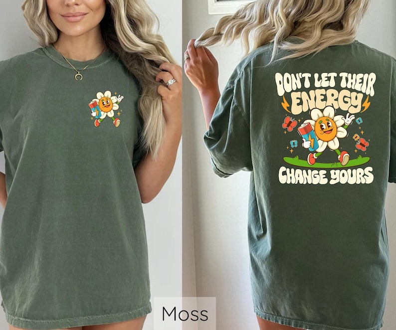 Koszulki Comfort Colors® Mental Health, Koszulki z pozytywnymi myślami, Koszulka z pozytywną energią, Koszulka z miłością do siebie, Koszulka z pozytywną afirmacją zdjęcie 2