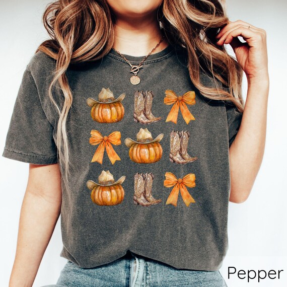Comfort Colors T-shirts, Halloween Pumpkin Shirts, Halloween Cowboy Shirts, Retro Halloween Tees, Cowboy Boots Shirts, Western Fall Shirts