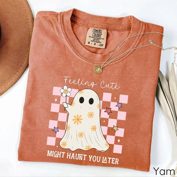 Comfort Colors T-shirts, Feeling Cute Shirts, Halloween Ghost Shirts, Floral Halloween Tees, Cute Pumpkin Shirts, Halloween Fall Shirts