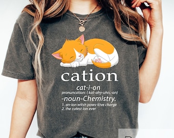 Cation Cat Science Shirt Gift For Science Teacher ,Funny Science Shirt ,Funny Cat Shirt, Chemistry Shirt ,STEM Shirt, PhD Shirt