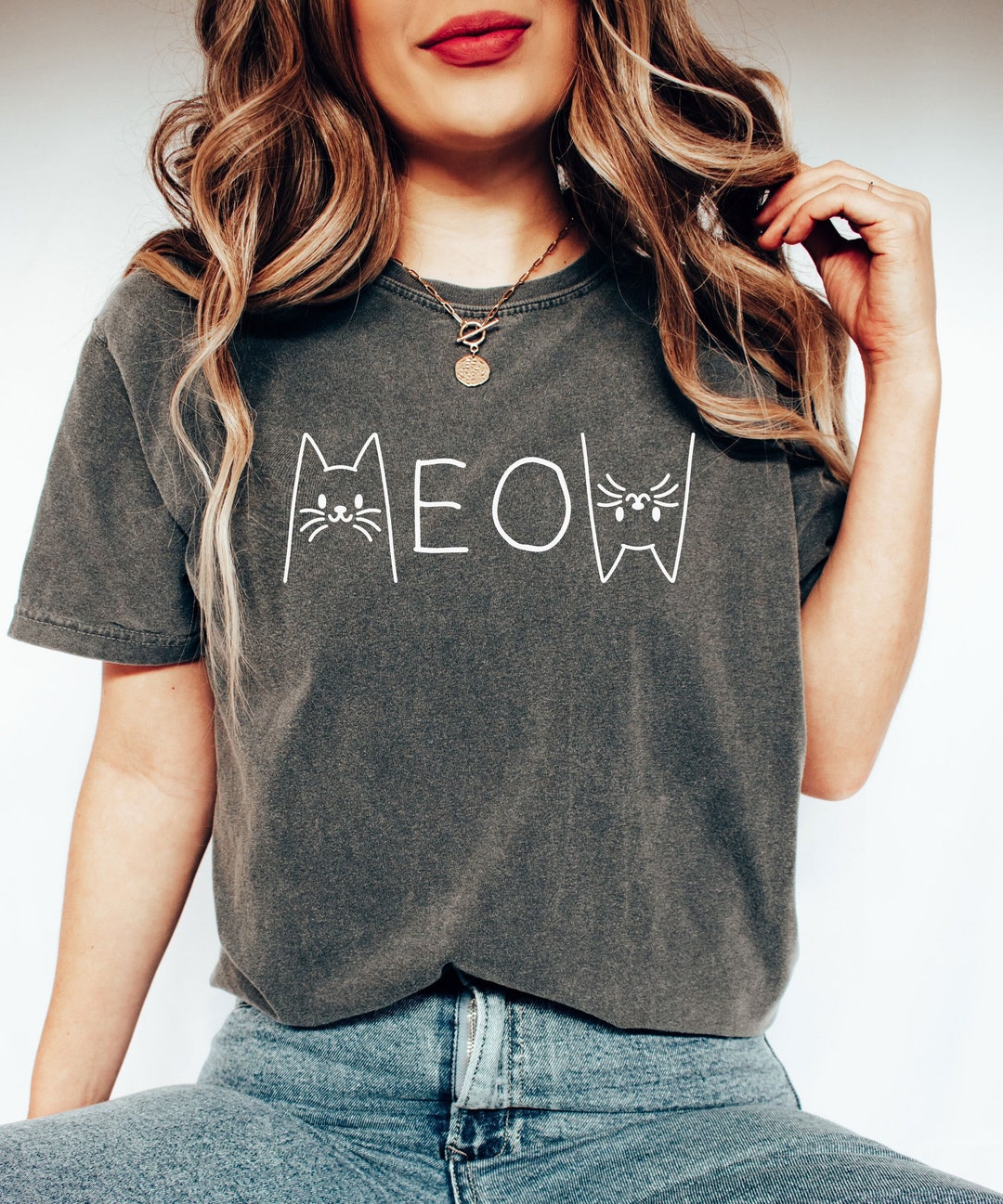 Comfort Colors® Meow T-shirt for Cat Lovers, Funny Cat Meow Shirt, Cute ...
