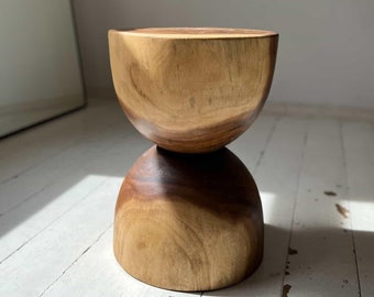 Suar wood Stool, Teak end table, side  table, Wooden coffee table, Handmade rustic Furniture, stump, Natural home Decor #1