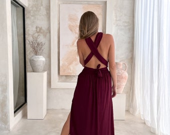 burgundy boho maxi dress Fairytale Meadow Floral Wedding Dress main image 0