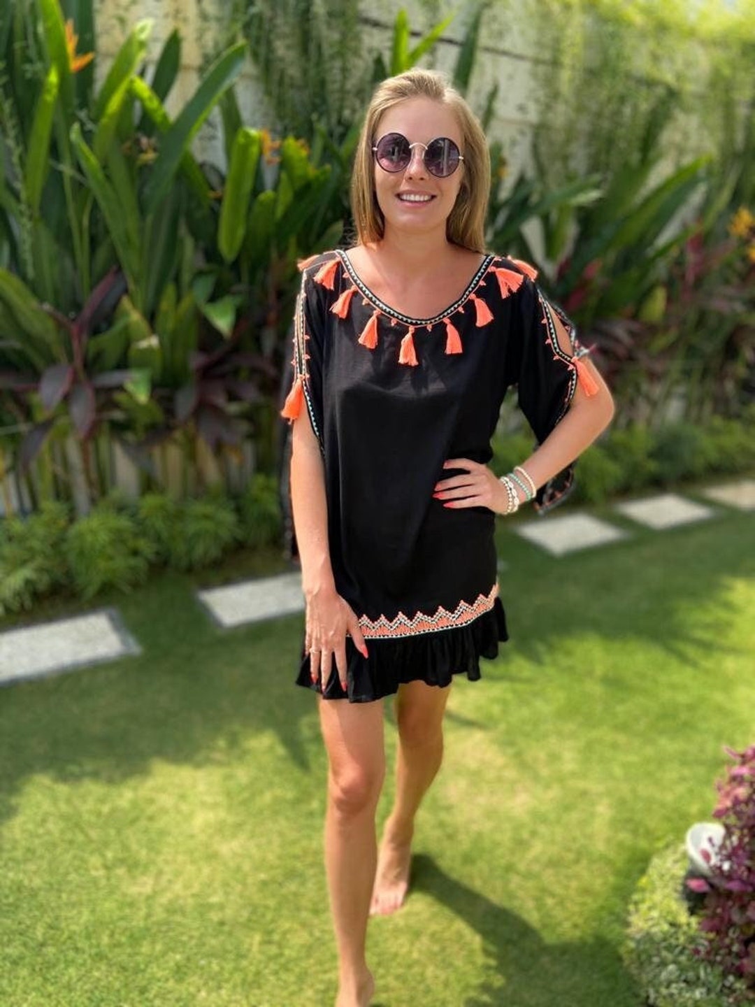 Effortless Boho Relaxed Fit Short Sleeve Shirt Dress main image 0