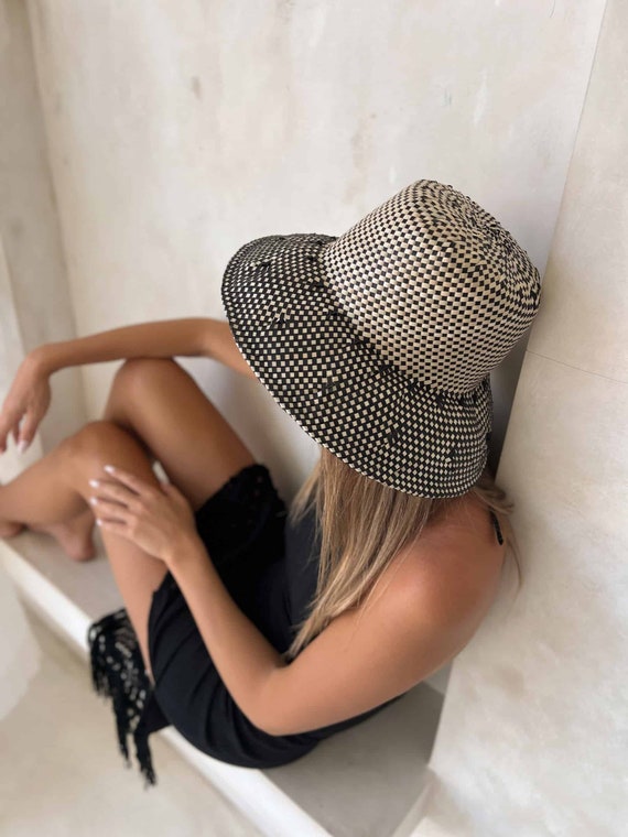Beach Bucket Hat, Handmade Summer Straw Hat, Boho Sun Protection, Vacation Accessory, Boho Chic, Stylish Sun Hat BUCKET NOOR