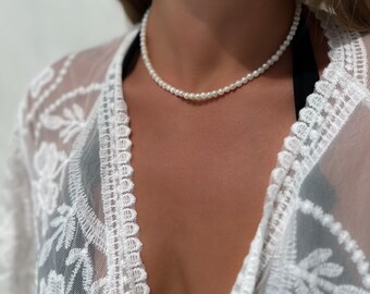 Natural Pearls, Pearls Necklace, Pearls Choker Luxurious Handcrafted Pearls Chain from Bali, Classic Pearls Necklace, Handmade Pearls Chain