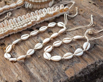 Cowrie Shell Ankle Bracelet, Boho Seashell Anklet, Bohemian Summer Anklet