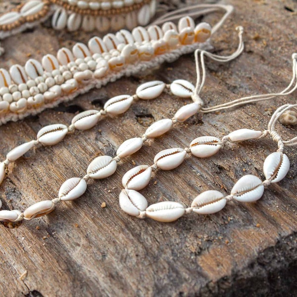 Cowrie Shell Ankle Bracelet, Boho Seashell Anklet, Bohemian Summer Anklet