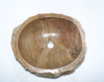 Handcrafted Onyx Stone Vessel Sink – Luxury Countertop Bathroom Basin #412 | 48x43x14
