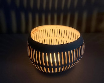 Castiçal de coco, lanterna de coco, porta-velas de casca de coco LISTRAS