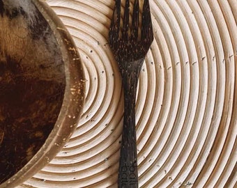 Coconut Wood Fork, Wooden Fork, Vegan Utensils, Engraved Forks, Wooden Utensils, Coconut Fork, Balinese products