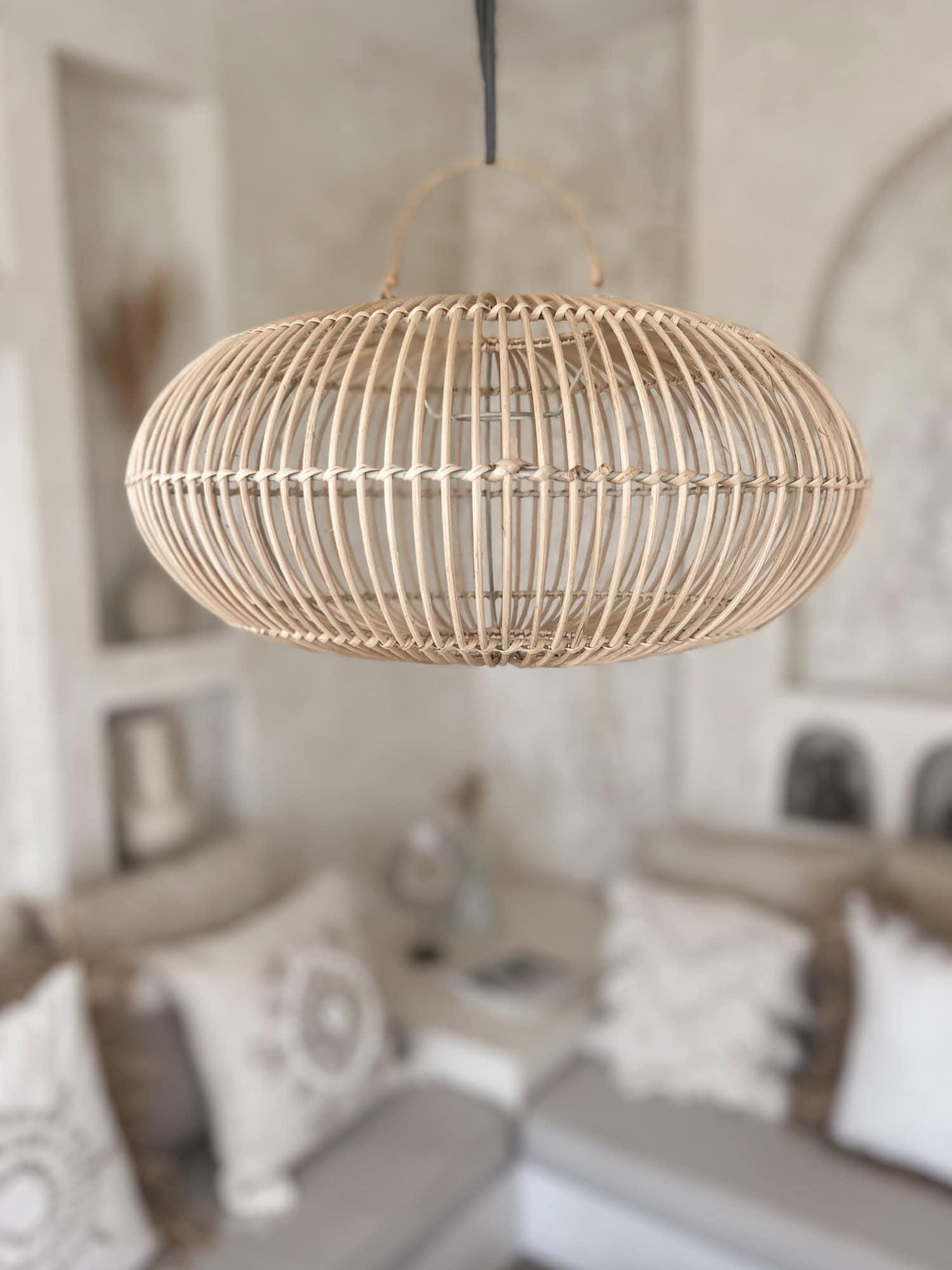 SEWOART Rattan Lampenschirm - Naturfaser Schirm Für Steh- & Tischlampen