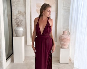 burgundy boho maxi dress Freevana Plus Size Women's Burgundy Floral Print Spaghetti Strap Side Slit Maxi  Dress,Summer Boho Vacation Holiday Western Casual Clothing Rave Outfits