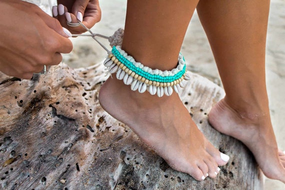 Boho Bird Ankle Bracelet Set | Shiny Beaded Foot Chain Anklet For Women | UK Style