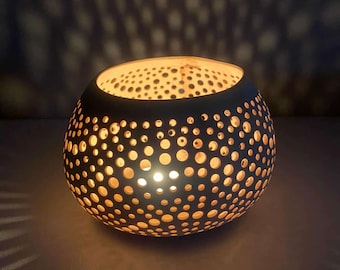 Castiçal de coco, lanterna de coco, porta-velas de casca de coco DOTS