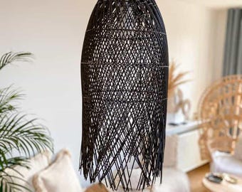 Handmade Rattan Lampshade, Boho Woven Pendant Light, Natural Rustic Ceiling Lamp UBUR UBUR 30x65