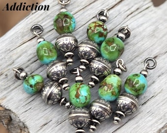 Sonoran Gold Turquoise Sterling Stamped Navajo Pearl Charm Lot Southwest 4 Piece
