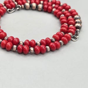 20" Coral Copper Navajo Pearl Necklace Southwest Fluted Native Squash Pawn image 9