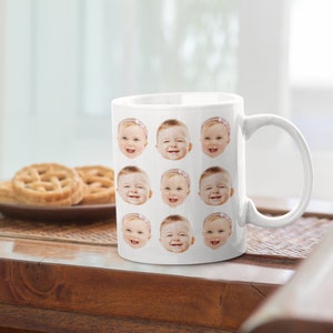 Custom Baby Face Mug, Baby Face Pattern Mug, Grandpa Mug Gift, Dad Birthday Gift, Baby Face Cup, Mother's Day Mug Baby, Father's Day Mug