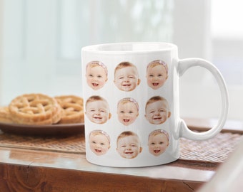 Custom Baby Face Mug, Baby Face Pattern Mug, Grandpa Mug Gift, Dad Birthday Gift, Baby Face Cup, Mother's Day Mug Baby, Father's Day Mug