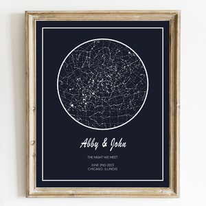 Custom Star Map Print, Night You Were Born, Anniversary Gift Husband Wife, The Night We Met, Stars Above Map, Wedding Constellation Gift