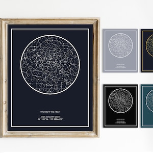 Custom Star Map Print, Night You Were Born, Anniversary Gift Husband Wife, The Night We Met, Stars Above Map, Wedding Constellation Gift