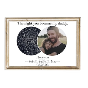 Benutzerdefinierte Papa Sternkarte, Vatertagsgeschenk, personalisiertes Geschenk für Papa, die Nacht, in der Sie mein Daddy wurden, Nachthimmel Print, neues Papa Geschenk