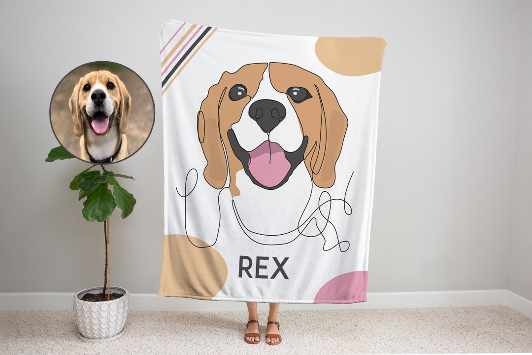 Portrait Dog Blanket Personalized Pet Blanket Dog Blanket Etsy