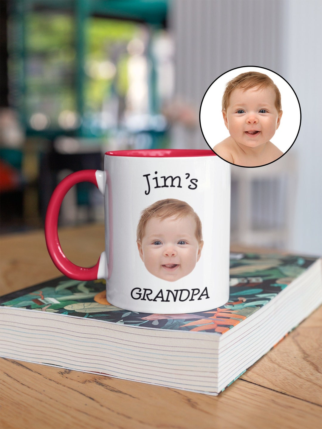 Custom Baby Face Mug Grandpa Mug Gift Grandma Birthday Gift