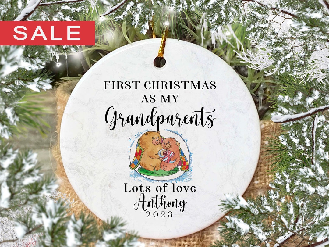 Grandparents Christmas Ornament Baby Announcement Ornament Etsy