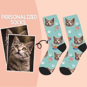 Custom Pet Socks, Customized socks with Face photos, Personalized socks for Dog/cat Lovers, Custom Gift for Dad, Gift for Christmas