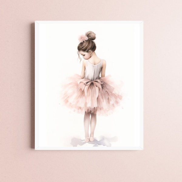 Ballerina Nursery Wall Art, Pink Ballerina Nursery Printable Wall Art, Ballet Dancer Wall Art,Toddler Girl Room Decor Ballerina Print Poster