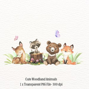 Conception PNG d'animaux de la forêt Mignons animaux de la forêt PNG Renard png Animaux de la forêt png Ours Cerf Conception par sublimation de la forêt Animaux de la forêt PNG