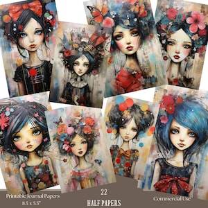 Páginas de diário de lixo de meninas caprichosas, itens efêmeros caprichosos, papéis meio de diário de lixo caprichoso, papéis digitais caprichosos, papéis digitais de meninas