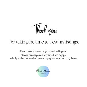 Peut inclure: Merci d'avoir pris le temps de consulter mes annonces. Si vous ne trouvez pas ce que vous cherchez, n'h&eacute;sitez pas &agrave; me contacter &agrave; tout moment. Je suis ravie de vous aider avec des designs personnalis&eacute;s ou pour toute question que vous pourriez avoir. Paper Avenue Art Num&eacute;rique