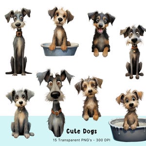Cute And Funny Dog PNG Clipart Bundle, Dogs Junk Journal, Quirky Dog Clipart, Whimsical Dogs Clipart, Funny Dogs PNG, Cute Dogs Clipart PNG