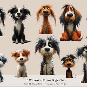 Cute And Funny Dog Clipart Bundle 10 Dog Clipart Cute Dogs PNG Funny Dog PNG, Funny Animals Clipart Commercial Use Junk Journal Paper Craft